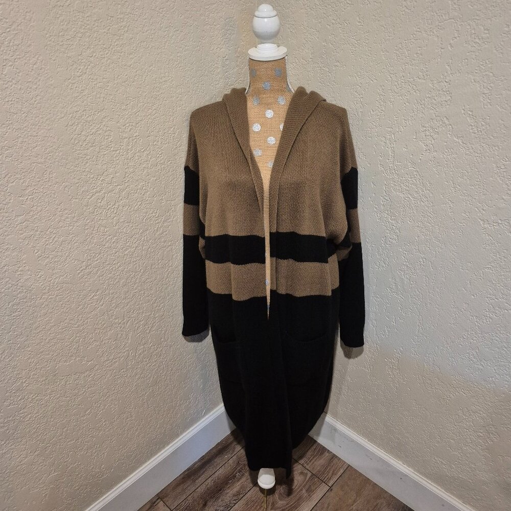 Colorblock Hooded Cardigan
